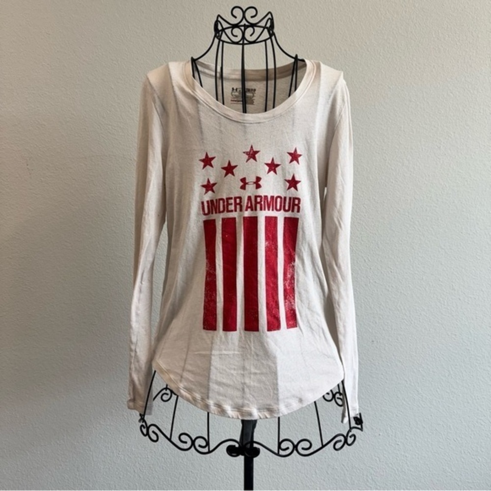 Under Armour White Long Sleeve Fitted Tee